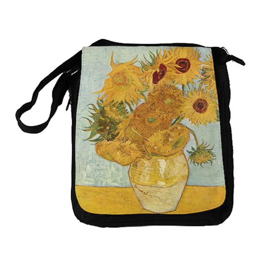 BANDOLERA REPORTERO MEDIANA BOLSO cuadro los girasoles Vincent van Gogh pintor bolsa mochila hombro