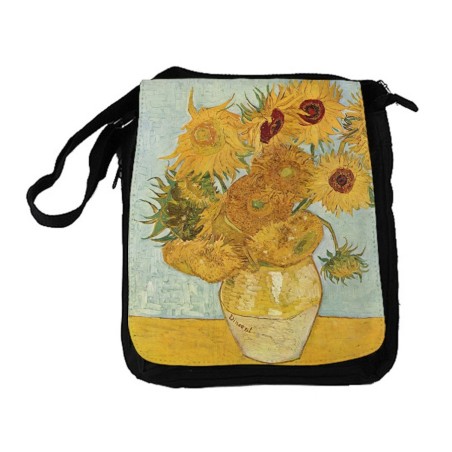 BANDOLERA REPORTERO MEDIANA BOLSO cuadro los girasoles Vincent van Gogh pintor bolsa mochila hombro