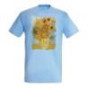 CAMISETA AZUL CIELO cuadro los girasoles Vincent van Gogh pintor moda verano personalizada