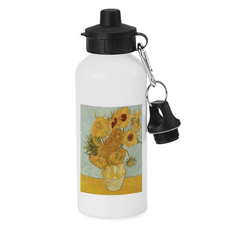 BIDON 600 ML ACERO INOXIDABLE CON CHUPON cuadro los girasoles Vincent van Gogh pintor escolar deporte bicicleta