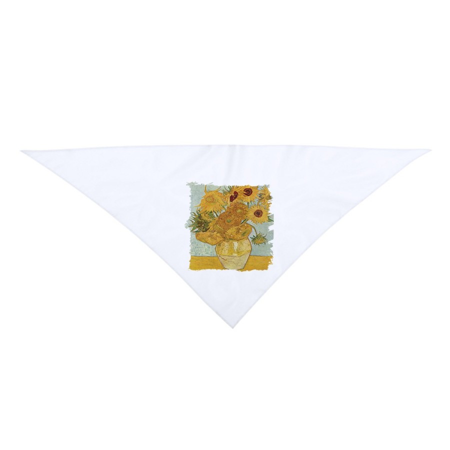 PAÑOLETA TRIANGULAR SUAVE cuadro los girasoles Vincent van Gogh pintor moda cuello fiestas