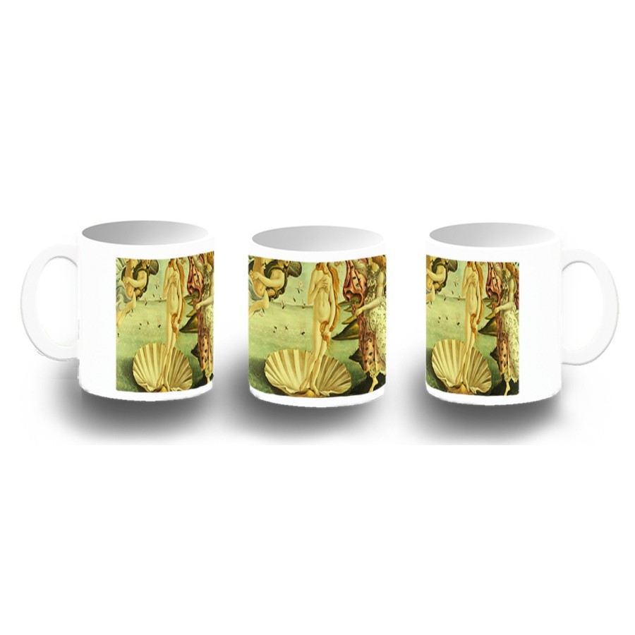 TAZA FOTOLUMINISCENTE cuadro el nacimiento de Venus Sandro Botticelli pintor BRILLA OSCURIDAD