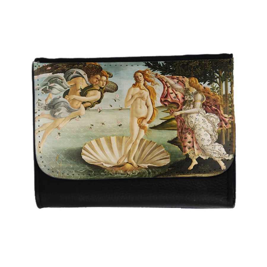 BILLETERA BILLETERO cuadro el nacimiento de Venus Sandro Botticelli pintor unisex negro monedero