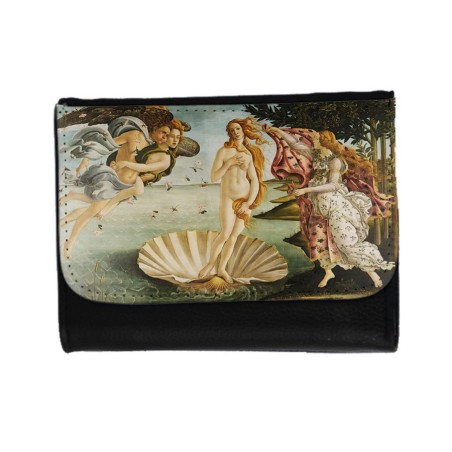 BILLETERA BILLETERO cuadro el nacimiento de Venus Sandro Botticelli pintor unisex negro monedero