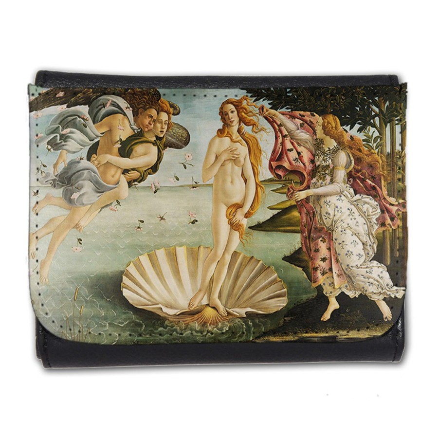 BILLETERA BILLETERO cuadro el nacimiento de Venus Sandro Botticelli pintor hombre caballero negro monedero