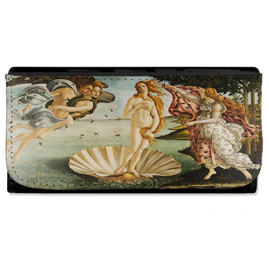 BILLETERA BILLETERO cuadro el nacimiento de Venus Sandro Botticelli pintor mujer señora negro monedero