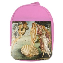 MOCHILA ROSA cuadro el nacimiento de Venus Sandro Botticelli pintor escolar personalizado picnic excursión deporte