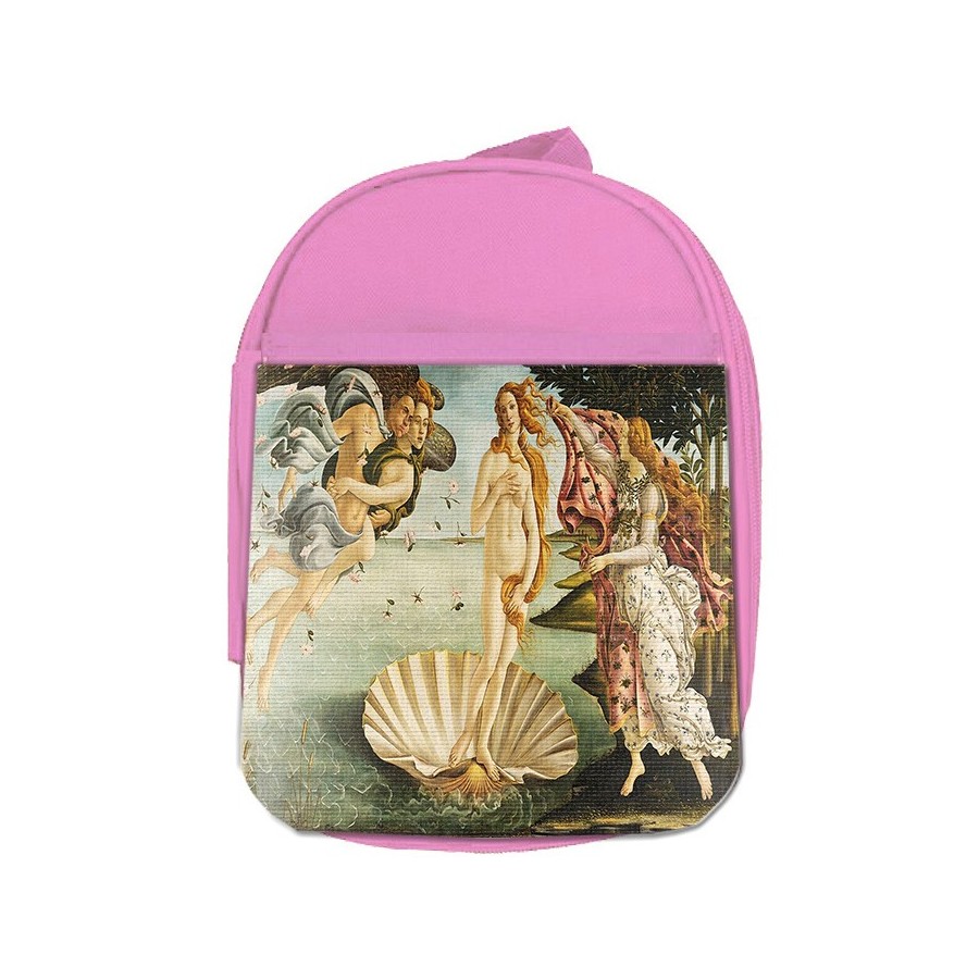 MOCHILA ROSA cuadro el nacimiento de Venus Sandro Botticelli pintor escolar personalizado picnic excursión deporte