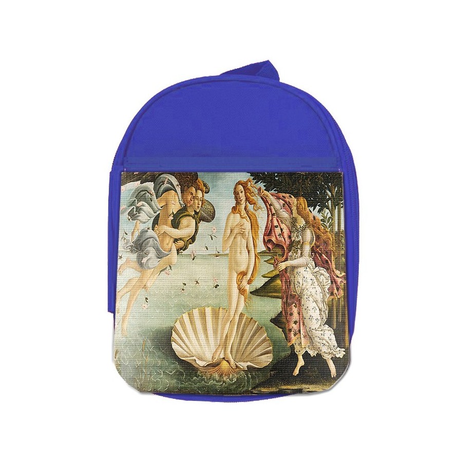 MOCHILA AZUL cuadro el nacimiento de Venus Sandro Botticelli pintor escolar personalizado picnic excursión deporte