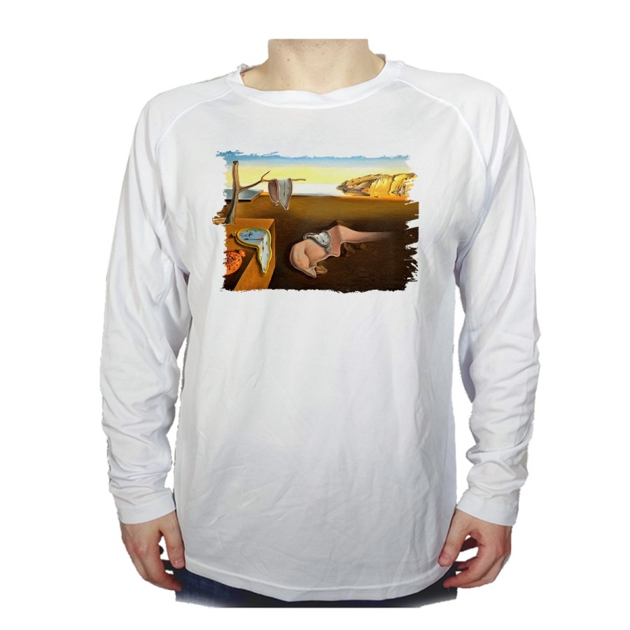 CAMISETA MANGA LARGA cuadro la persistencia de la memoria Salvador Dalí pintor personalizada