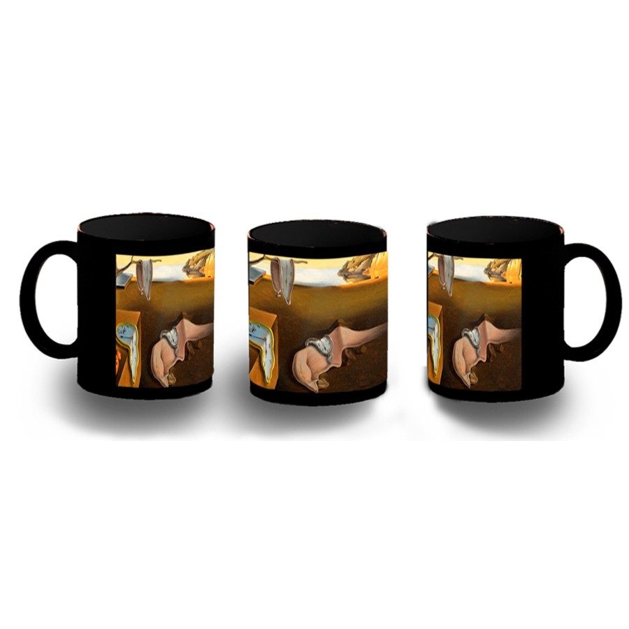 TAZA COMPLETAMENTE NEGRA cuadro la persistencia de la memoria Salvador Dalí pintor personalizada