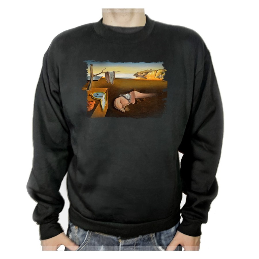 SUDADERA NEGRA cuadro la persistencia de la memoria Salvador Dalí pintor adulto poliester algodón personalizada