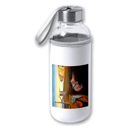 BIDON DE 420 ML CON FUNDA DE NEOPRENO cuadro la persistencia de la memoria Salvador Dalí pintor tapon seguridad