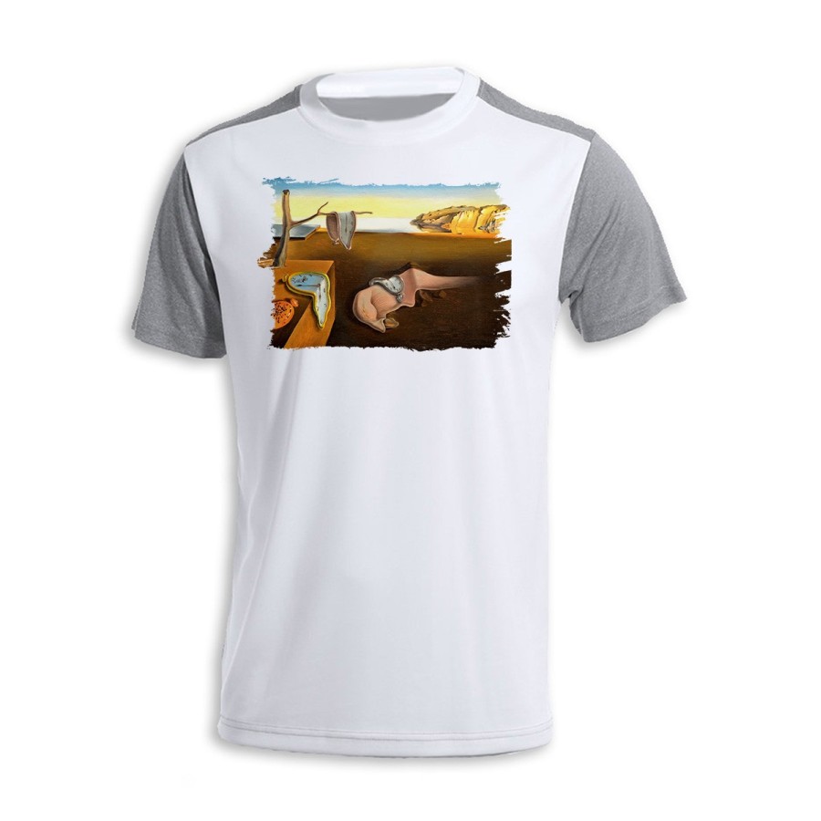 CAMISETA DISEÑO BICOLOR cuadro la persistencia de la memoria Salvador Dalí pintor personalizada