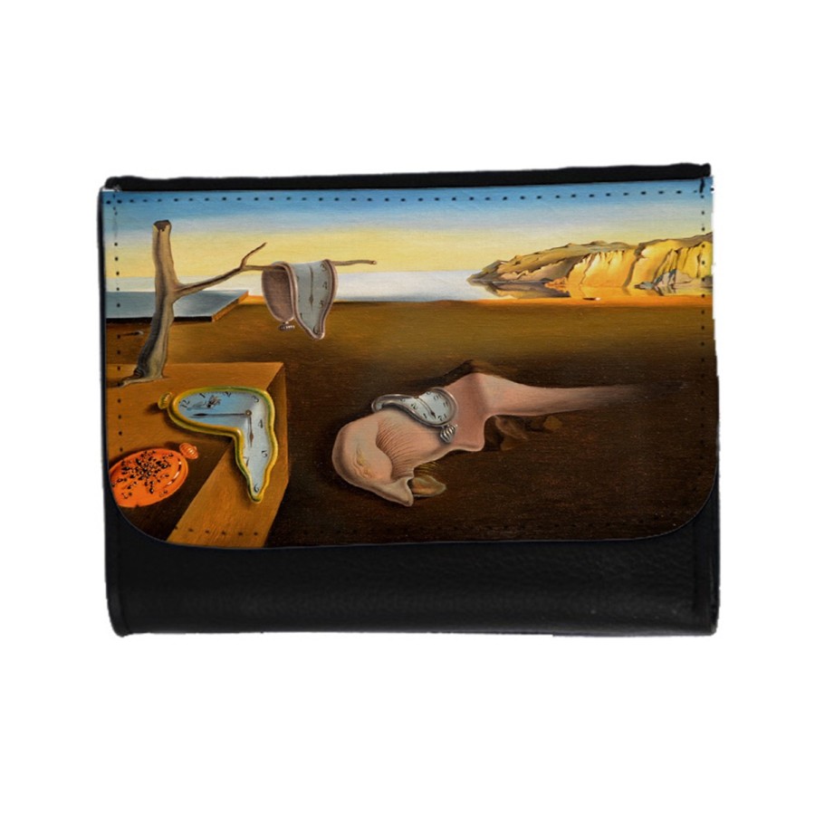 BILLETERA BILLETERO cuadro la persistencia de la memoria Salvador Dalí pintor unisex negro monedero