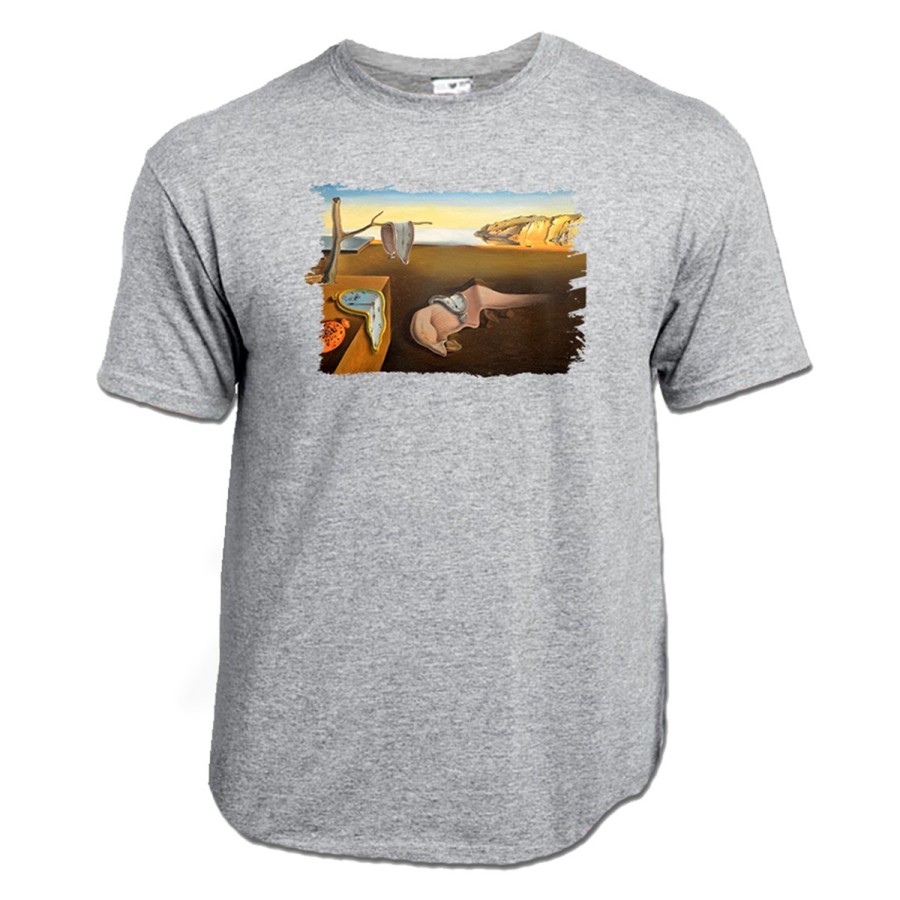 CAMISETA GRIS MEZCLA cuadro la persistencia de la memoria Salvador Dalí pintor moda verano personalizada