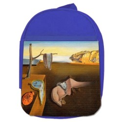 MOCHILA AZUL cuadro la persistencia de la memoria Salvador Dalí pintor escolar personalizado picnic excursión deporte