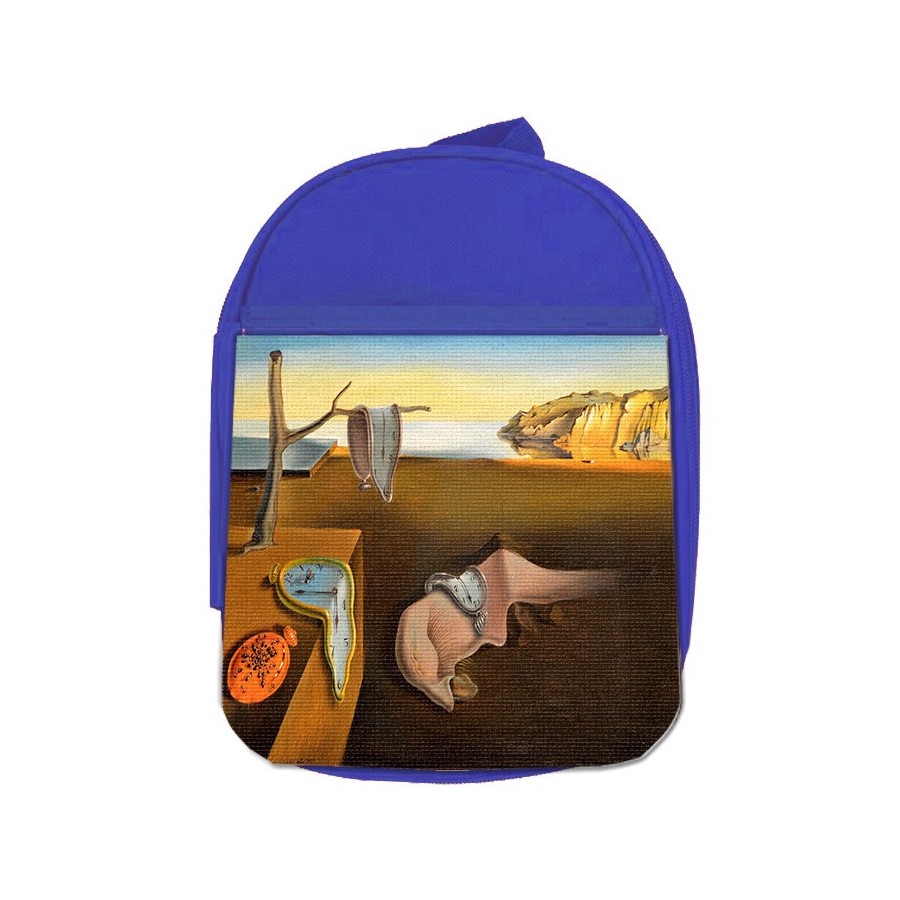 MOCHILA AZUL cuadro la persistencia de la memoria Salvador Dalí pintor escolar personalizado picnic excursión deporte