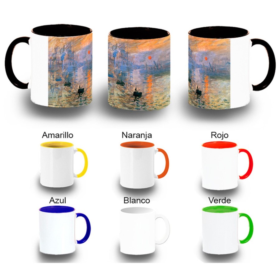 TAZA COLORES cuadro impresión sol naciente Claude Monet pintor color personalizada