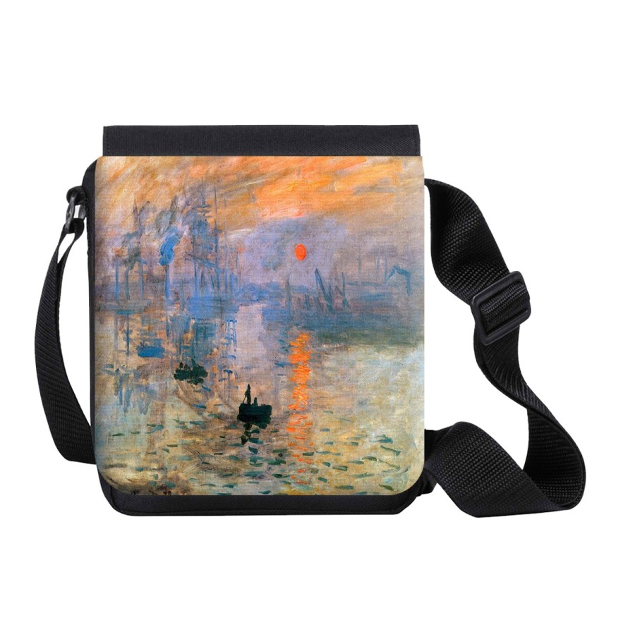 BANDOLERA PEQUEÑA cuadro impresión sol naciente Claude Monet pintor bolso personalizada