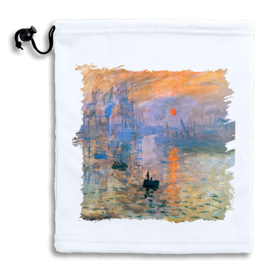 BRAGA GORRO POLAR AJUSTABLE cuadro impresión sol naciente Claude Monet pintor POLIESTER INVIERNO PERSONALIZADA