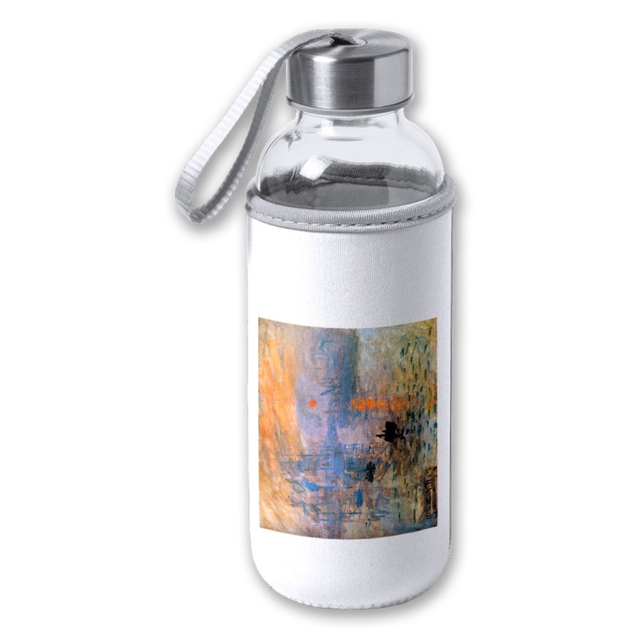 BIDON DE 420 ML CON FUNDA DE NEOPRENO cuadro impresión sol naciente Claude Monet pintor tapon seguridad