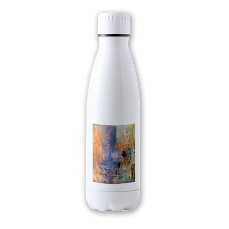 BIDON 700 ML ACERO INOXIDABLE cuadro impresión sol naciente Claude Monet pintor tapon seguridad botella