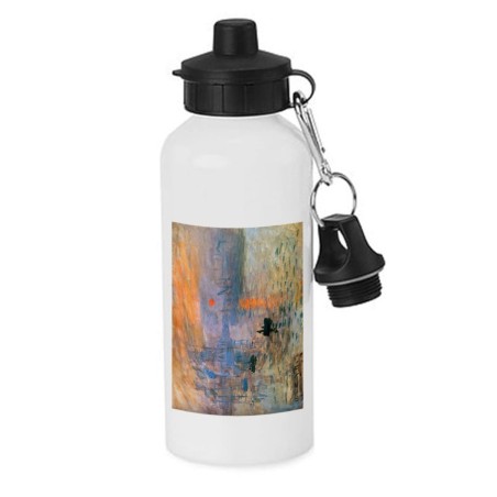 BIDON 600 ML ACERO INOXIDABLE CON CHUPON cuadro impresión sol naciente Claude Monet pintor escolar deporte bicicleta