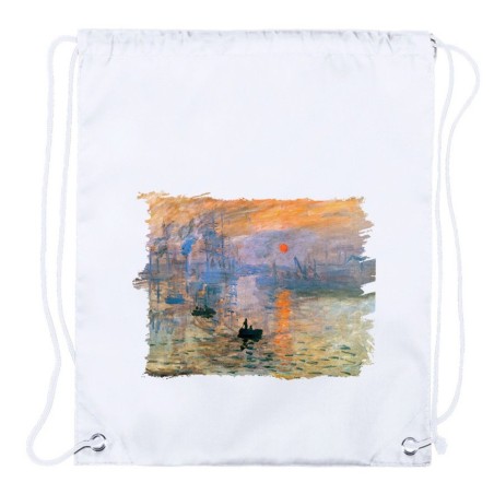 MOCHILA DE CUERDAS (SELECCIONE CANTIDAD) cuadro impresión sol naciente Claude Monet pintor playa piscina excursion