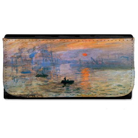 BILLETERA BILLETERO cuadro impresión sol naciente Claude Monet pintor mujer señora negro monedero