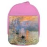 MOCHILA ROSA cuadro impresión sol naciente Claude Monet pintor escolar personalizado picnic excursión deporte