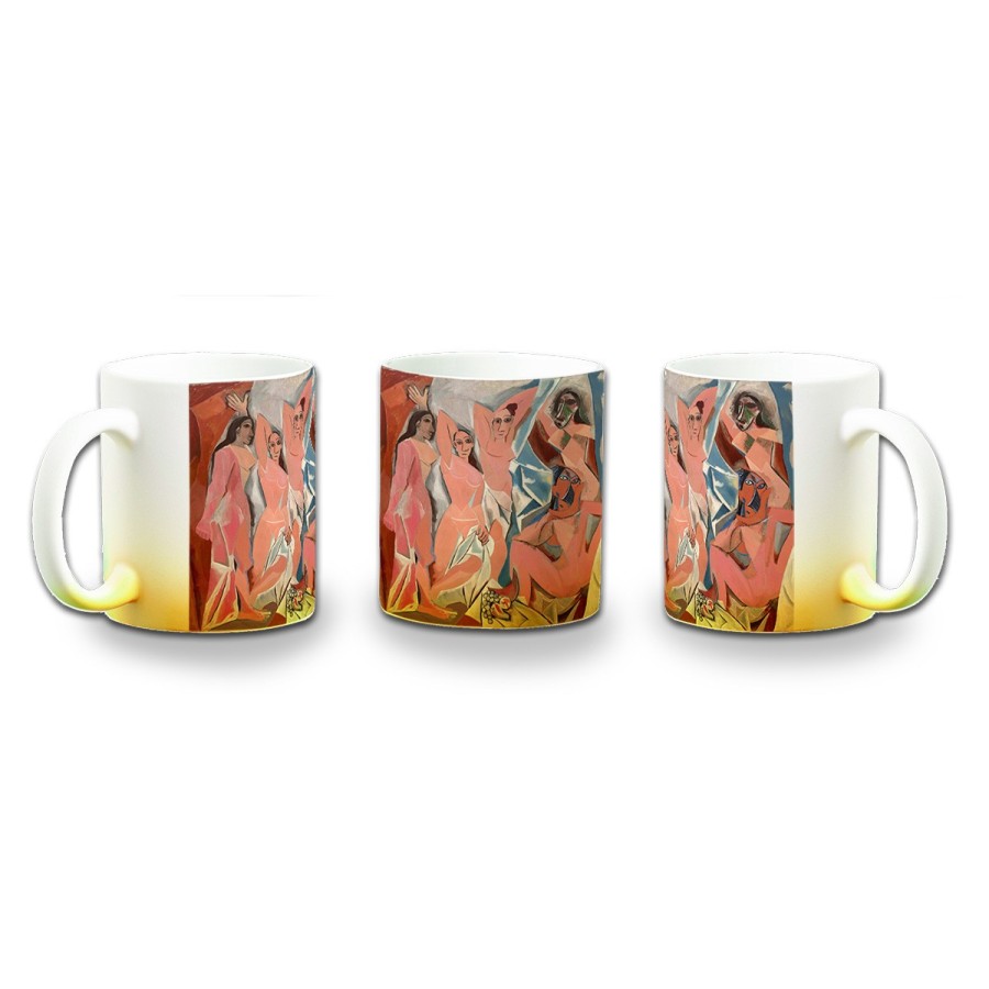 TAZA CON DEGRADADO cuadro las señoritas de Avignon Pablo Picasso pintor color personalizada