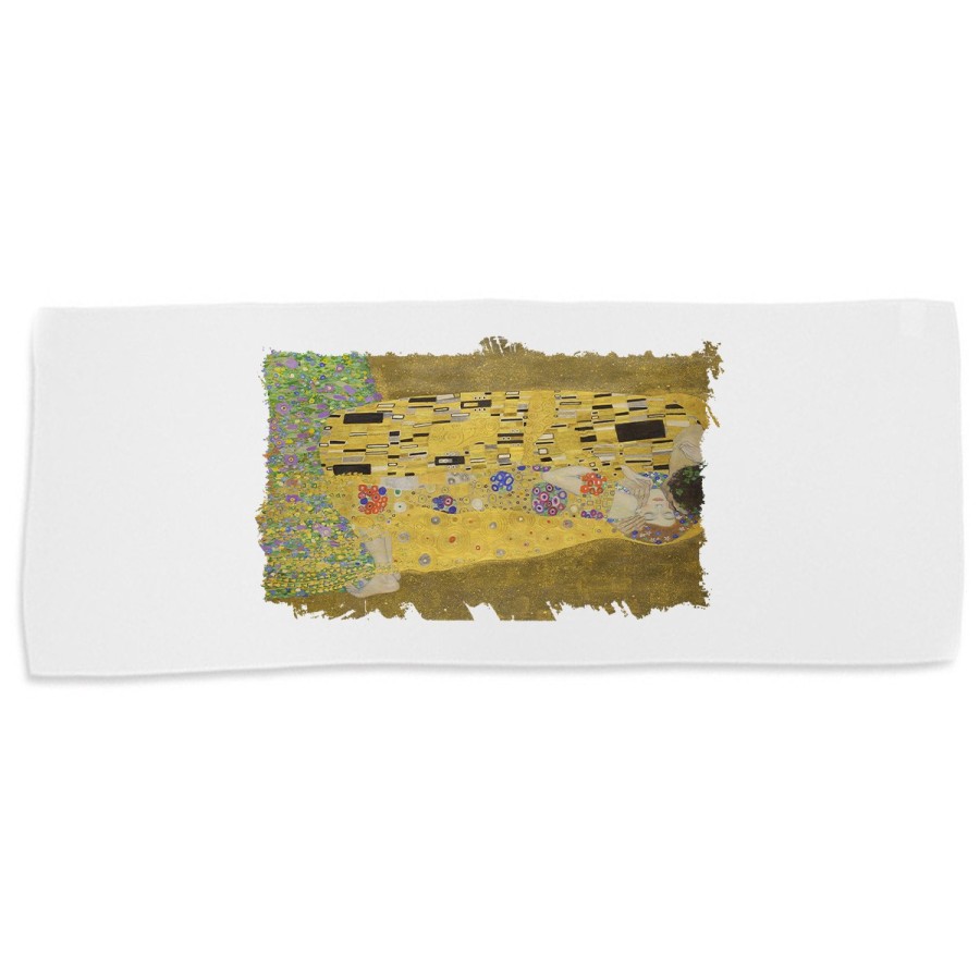 TOALLA GIMNASIO GYM ABSORBENTE cuadro el beso Gustav Klint pintor clasico pintura suave con bolsita