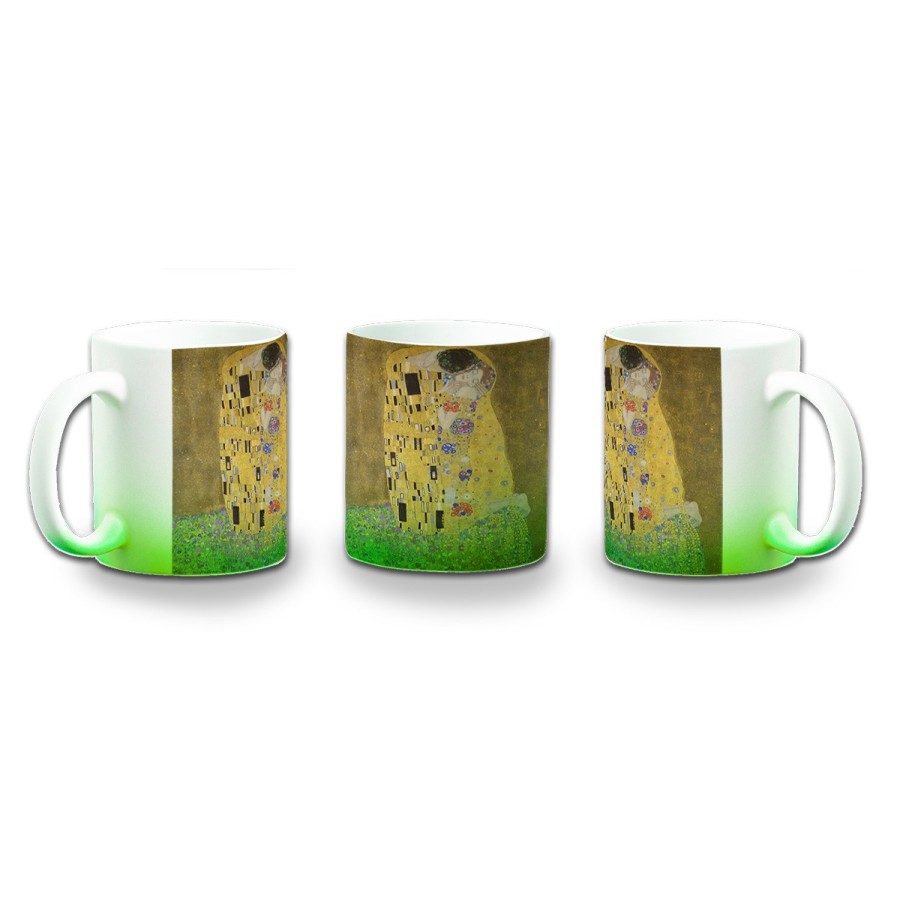 TAZA CON DEGRADADO cuadro el beso Gustav Klint pintor clasico pintura color personalizada