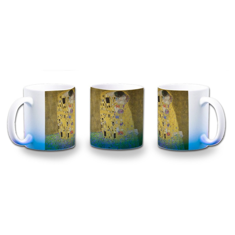 TAZA CON DEGRADADO cuadro el beso Gustav Klint pintor clasico pintura color personalizada