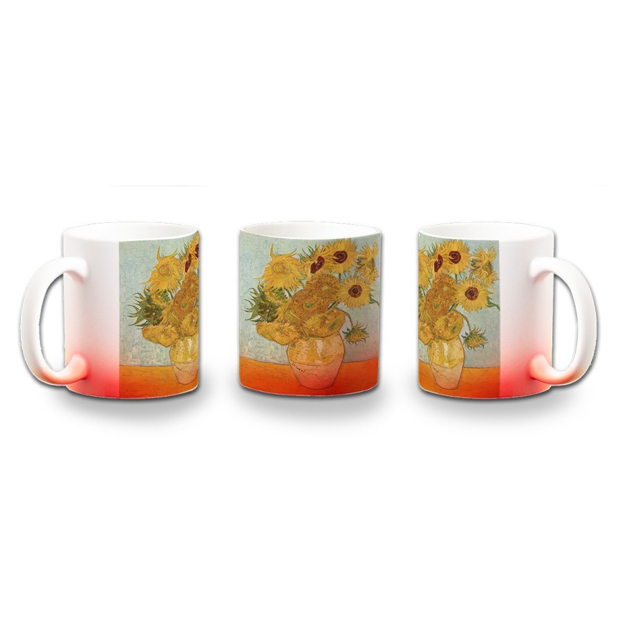 TAZA CON DEGRADADO cuadro los girasoles Vincent van Gogh pintor color personalizada