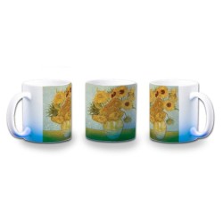 TAZA CON DEGRADADO cuadro los girasoles Vincent van Gogh pintor color personalizada