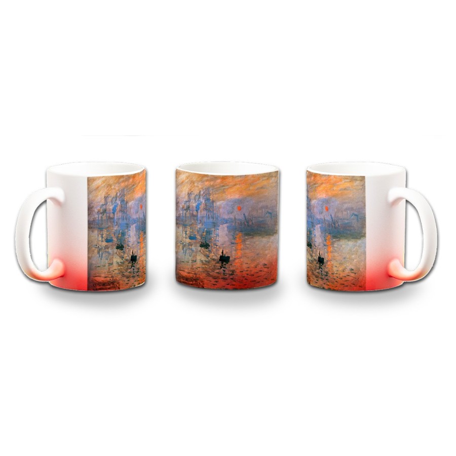 TAZA CON DEGRADADO cuadro impresión sol naciente Claude Monet pintor color personalizada