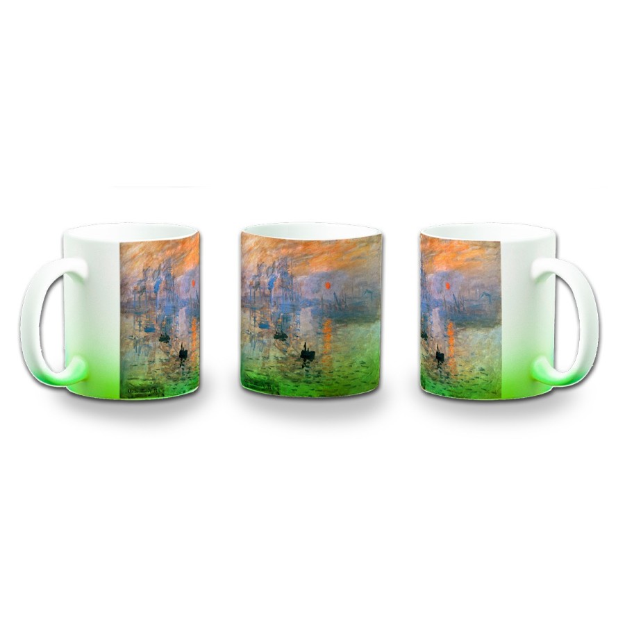 TAZA CON DEGRADADO cuadro impresión sol naciente Claude Monet pintor color personalizada