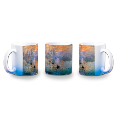 TAZA CON DEGRADADO cuadro impresión sol naciente Claude Monet pintor color personalizada