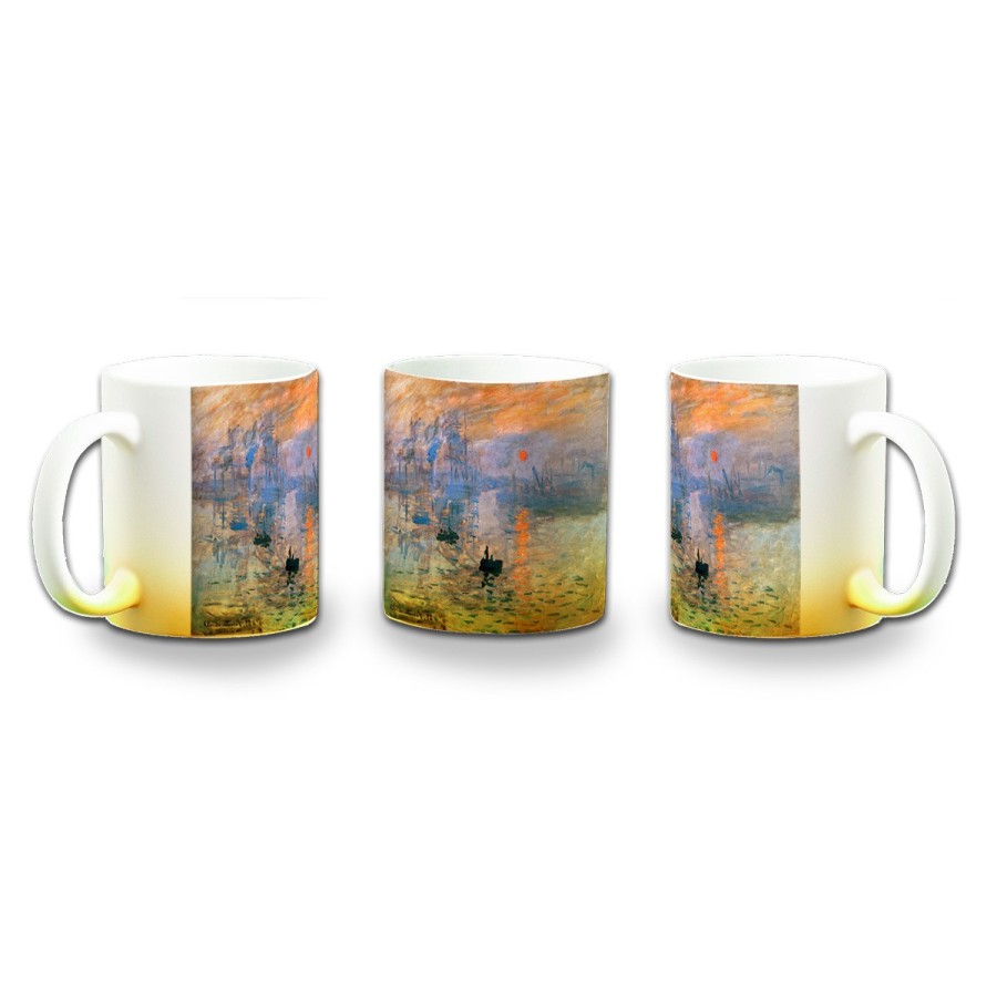 TAZA CON DEGRADADO cuadro impresión sol naciente Claude Monet pintor color personalizada