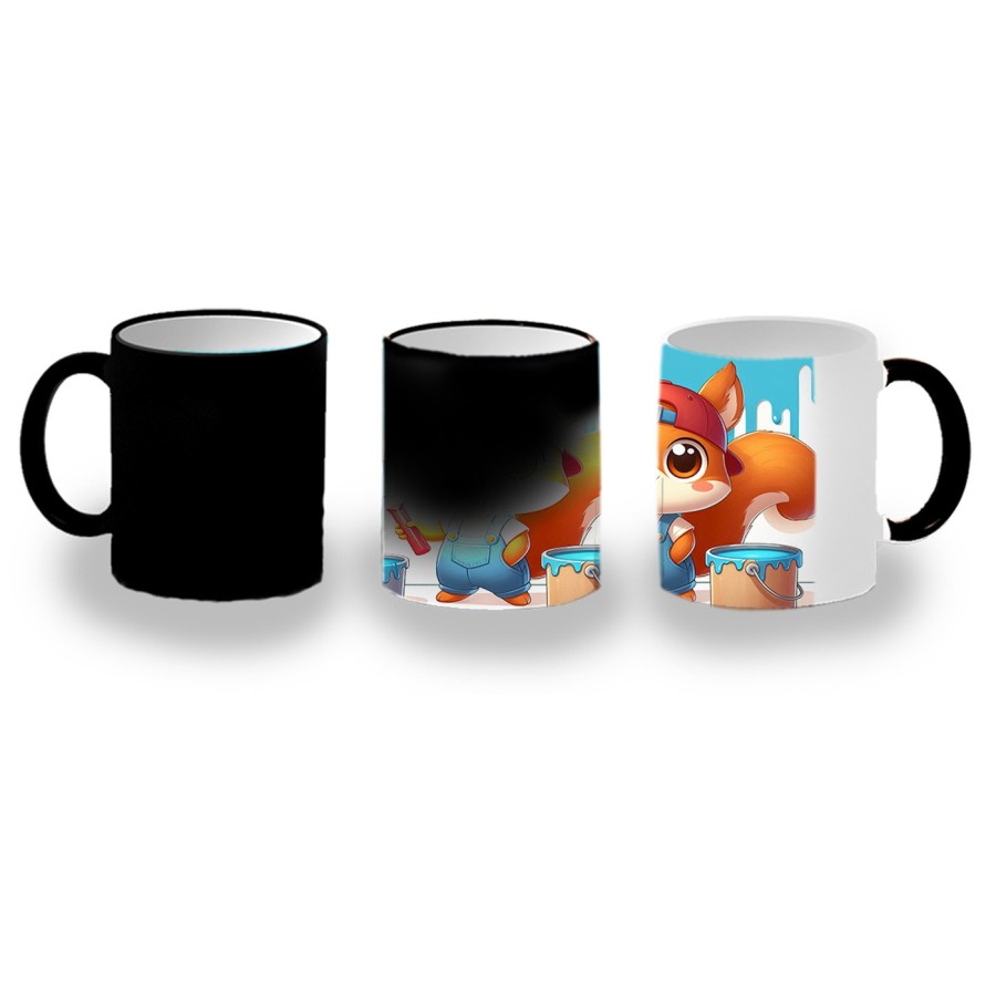 TAZA MÁGICA ardilla pintora profesion animal pintura mascota personalizada