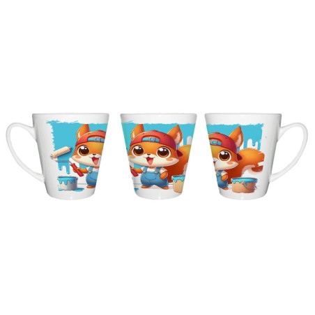 TAZA CÓNICA ardilla pintora profesion animal pintura mascota conica personalizada