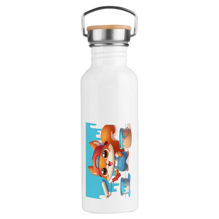 BIDON 750 ML ACERO INOXIDABLE ESTILO RETRO ardilla pintora profesion animal pintura mascota deporte deportivo botella