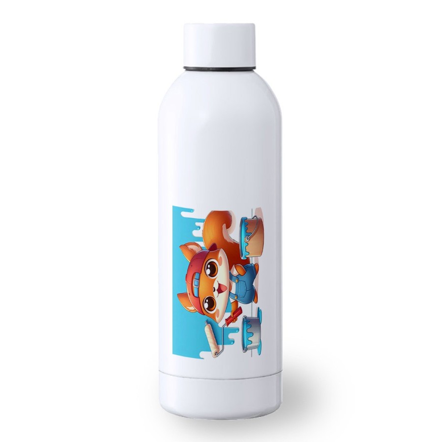 BIDON 500 ML ACERO INOXIDABLE ardilla pintora profesion animal pintura mascota deporte deportivo botella senderismo