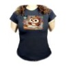 CAMISETA NEGRA MUJER buho escritor profesion animal libros biblioteca oferta personalizada