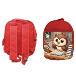 MOCHILA ROJA buho escritor...