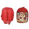 MOCHILA ROJA buho escritor profesion animal libros biblioteca escolar personalizado