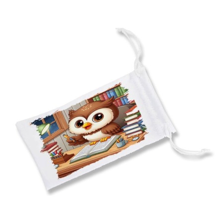 FUNDA BOLSA MULTIUSOS buho escritor profesion animal libros biblioteca gafas dados rol personalizada color