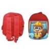 MOCHILA ROJA castor ingeniero profesion animal presa rio agua escolar personalizado